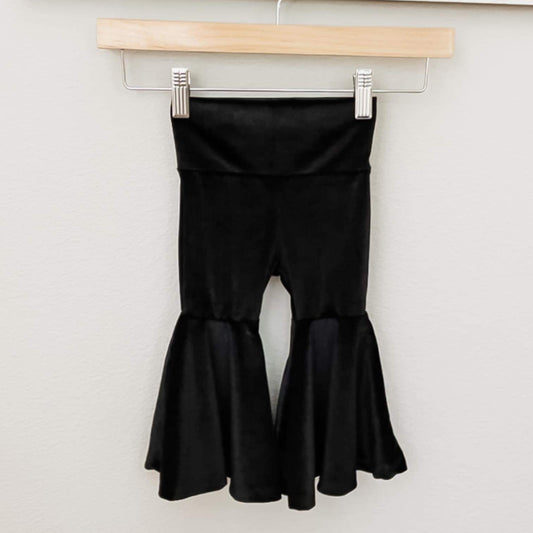 RTS Black Velvet Bell Bottom Pants